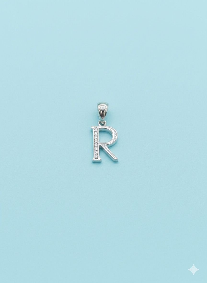 92.5 Elegant Silver Alphabet “R” Pendant